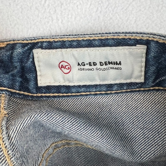AG Jeans Womens 32‎ The Mari High Rise Straight Crop Distressed Denim Jeans 12 - Picture 3 of 11